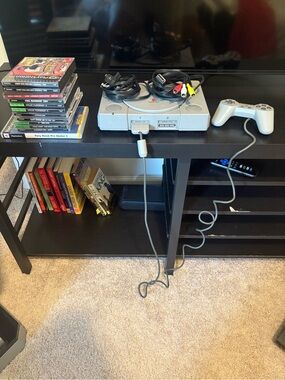 Sony PlayStation 1 Console, games, controllers, and cords